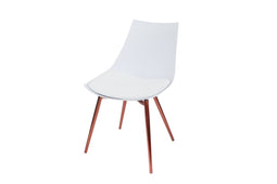 Lalee Avenue Chair Dakota 210 set of 4 white / copper (LxWxH) 56 x 47 x 78 cm
