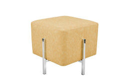 Lalee Avenue Pouf / Stool Lizia 110 Yellow / Silver (LxWxH) 42 x 42 x 43 cm