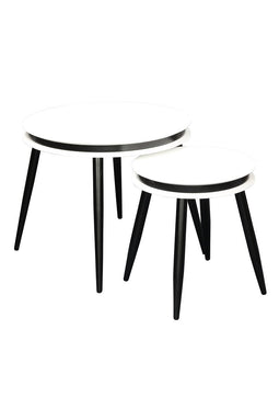Lalee Avenue Side table set of 2 Suri 110 white / black