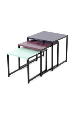 Lalee Avenue Side table South 110 set of 3 plum / green
