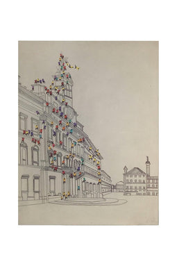 Lalee Avenue Oil mural Crowd 100cm x 75cm