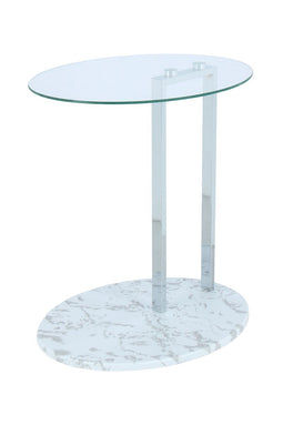 Lalee Avenue Side table Julius 275 Transparent / Chrome / White Marble