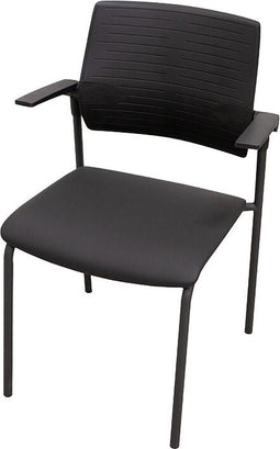 Conferentiestoel Serie 118 met zwarte pu zitting