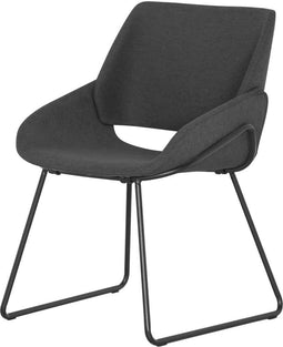 Conferentiestoel Serie 128 - sledestoel - frame zwart - stof antraciet