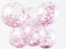Confetti ballonnen licht roze 30cm | 6 stuks