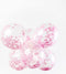 Confetti ballonnen licht roze 30cm | 6 stuks