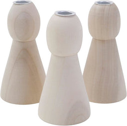 Conische houten kandelaars, afm 9.5 cm, 1 stuk