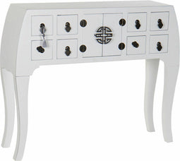 Console DKD Home Decor Spar Zilverkleurig Wit Hout MDF 98 x 26 x 80 cm