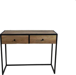 Console tafel Dublin - 100x45x75 - Mangohout/ijzer - Naturel/zwart