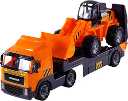 Constructie vrachtwagen met dieplader en shovel - 1:16