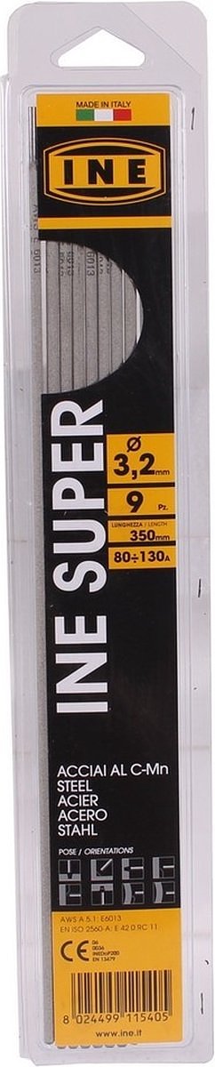 Contimac Laselektroden staal 3.2mm blister van 9 stuks 97124