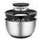 COOCK RVS Mengkommen set met Deksel - Beslagkommen met deksel - Bewaarbak met Rasp - Schaal voor Salades & Mengen - 22 Delige Set 1,5 t/m 5 Liter – Incl. Maatschepjes