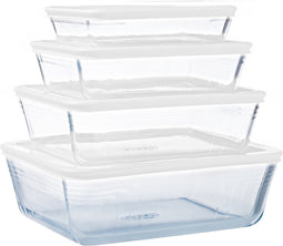 Cook & Freeze Ovenschaal Met Deksel - Set van 4 Stuks - Glas - Pyrex