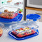 Cook & Go Rechthoekige Schaal Met Deksel - Set van 3 Stuks - Blauw - Pyrex