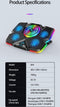 CoolCold Laptop Koeler + Telefoonhouder - 5 Ventilatoren - Laptop Cooling Pad - Laptop Koeler - RGB - Verstelbaar Laptop Standaard - Gaming