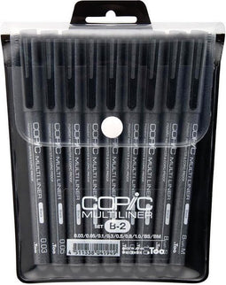 Copic Fineliners Set 8 Stuks - Multiliners Set 8 Stuks - Tekenpennen Voor Schetsen en Illustratie - Fineliners Watervast - Fineliners UV-Bestendig Set 8 Stuks