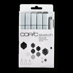 Copic Sketch Marker Set - Shades of Gray - 6 stuks