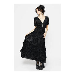 Disturbia Lilias Devoré Tiered Maxi Dress UK10