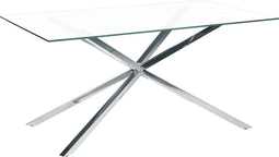 CORA - Eettafel - Zilver - 160 x 90 cm - Glas