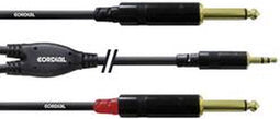Cordial CFY 3 WPP - Y-kabel, stereo mini-jack - 2x mono jack, 3 mtr.
