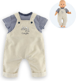 Corolle Mon Grand Poupon Tuinbroek Ecru en T-shirt, 36cm