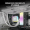 Corsair H150i RGB Elite white - Vloeistofkoelsysteem processor afmeting radiator: 360 mm - (voor: LGA1700, LGA1200, 115x, LGA2066, AM5, AM4) - 3x 120 mm AF120 ELITE fans - wit