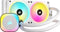 CORSAIR iCUE LINK H100i RGB White - Vloeistof-koelsysteem - afmeting radiator: 240 mm - voor Intel LGA 1700, 1200, 115x, 2066, 2011-3, 2011 - AMD AM5, AM4 - 2x QX120 RGB fans - 1x iCUE LINK System Hub - aluminium, koper - wit