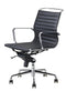 Feel Furniture - Luxe design bureaustoel van 100% rundleer - Lage rugleuning - Zwart