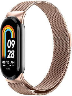iMoshion Bandje Geschikt voor Xiaomi Smart Band 8 - iMoshion Milanees magnetische band - Rosé Goud