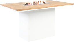 Cosi Fires - Vuurtafel Cosiloft Relax Eettafel White / Teak (120 cm) - Vuurtafels - Hout - Wit