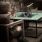 Cosiloft 100 lounge table black / teak