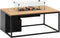 Cosiloft 120 lounge table black / teak (120 cm) - Cosi vuurtafel
