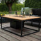 Cosiloft 120 lounge table black / teak (120 cm) - Cosi vuurtafel