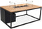 Cosiloft 120 lounge table black / teak (120 cm) - Cosi vuurtafel