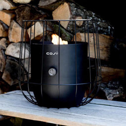 Cosiscoop Basket Black Gaslantaarn - Unieke sfeermaker - Voor binnen en buiten - Brand 5 tot 6 uur op een gascartouche