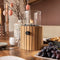 Cosiscoop Timber Round Gaslantaarn - Unieke sfeermaker - Voor binnen en buiten - Inclusief glas en kiezelstenen
