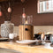 Cosiscoop Timber Round Gaslantaarn - Unieke sfeermaker - Voor binnen en buiten - Inclusief glas en kiezelstenen