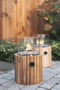 Cosiscoop Timber Round Gaslantaarn - Unieke sfeermaker - Voor binnen en buiten - Inclusief glas en kiezelstenen