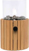 Cosiscoop Timber Round Gaslantaarn - Unieke sfeermaker - Voor binnen en buiten - Inclusief glas en kiezelstenen