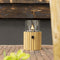 Cosiscoop Timber Round Gaslantaarn - Unieke sfeermaker - Voor binnen en buiten - Inclusief glas en kiezelstenen