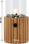Cosiscoop Timber Round Gaslantaarn - Unieke sfeermaker - Voor binnen en buiten - Inclusief glas en kiezelstenen