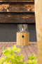 Cosiscoop Timber Round Gaslantaarn - Unieke sfeermaker - Voor binnen en buiten - Inclusief glas en kiezelstenen