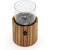 Cosiscoop Timber Round Gaslantaarn - Unieke sfeermaker - Voor binnen en buiten - Inclusief glas en kiezelstenen