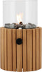 Cosiscoop Timber Round Gaslantaarn - Unieke sfeermaker - Voor binnen en buiten - Inclusief glas en kiezelstenen