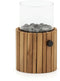 Cosiscoop Timber Round Gaslantaarn - Unieke sfeermaker - Voor binnen en buiten - Inclusief glas en kiezelstenen