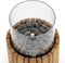 Cosiscoop Timber Round Gaslantaarn - Unieke sfeermaker - Voor binnen en buiten - Inclusief glas en kiezelstenen