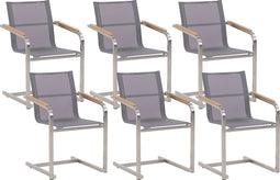 COSOLETO - Tuinstoel set van 6 - Grijs - Polyester