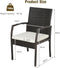 costway buitenstoelen - 2 stuks - met kussen