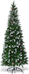 Costway Kunstkerstboom INCLUSIEF Dennenappels - Met Metalen Standaard - 180 cm