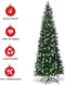 Costway Kunstkerstboom INCLUSIEF Dennenappels - Met Metalen Standaard - 180 cm